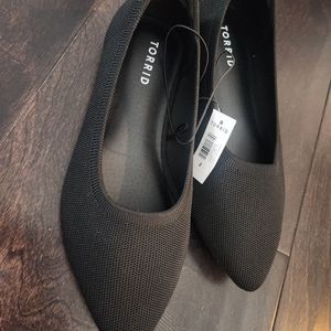 Torrid stretch knit black flats 8ww